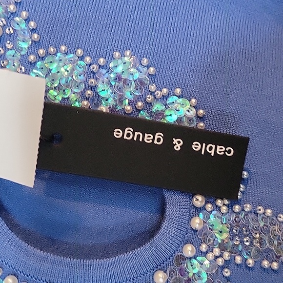 Blue Embellished Women's Top - Picture 3 of 7